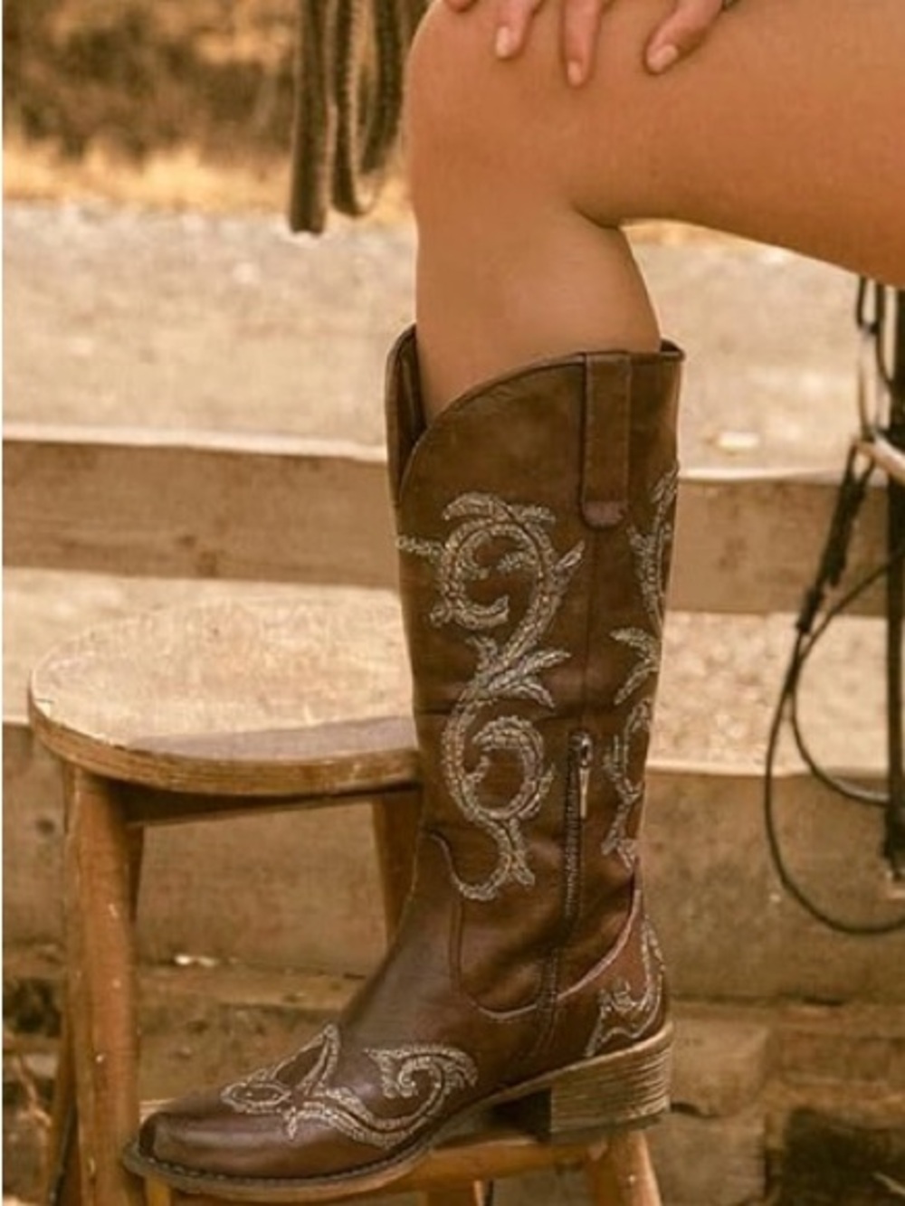 Women's Cowboy Boots Wide Calf, Mid Calf Western Cowgirl - Picture 9 of 9